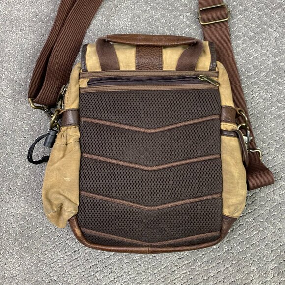 LL Bean Field Bag Messenger Shoulder Crossbody Continental Leather Canvas - Picture 3 of 16